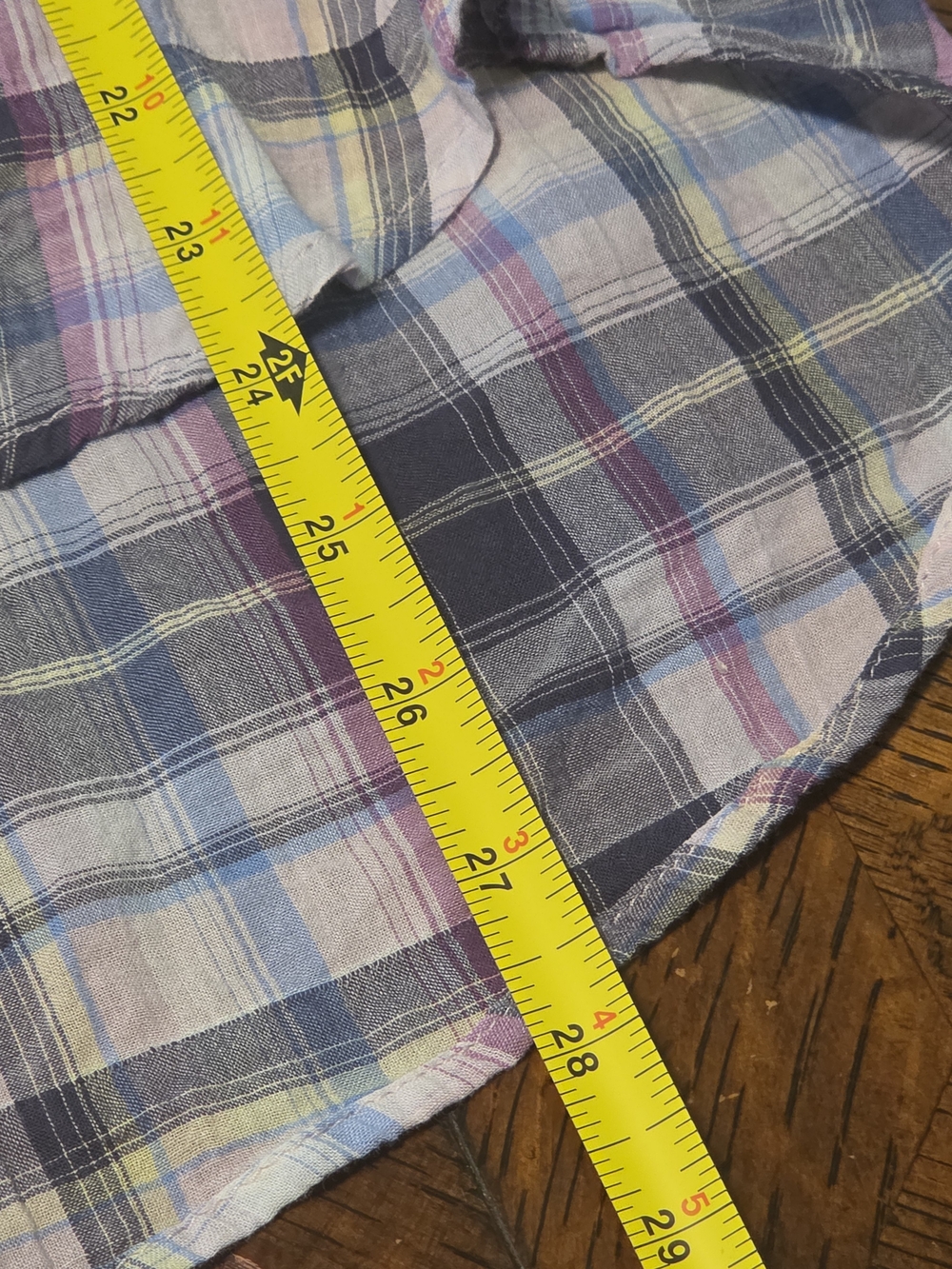 Eddie Bauer Women's XS Soft Cotton Plaid Blouse Cottagecore Coastal Casual - Picture 8 of 8
